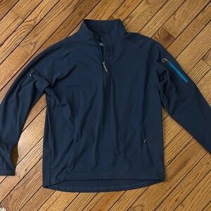 Peter Millar 4 Men’s Quarter-zip quarter-zip athletic sweater, Navy Blue, Size M